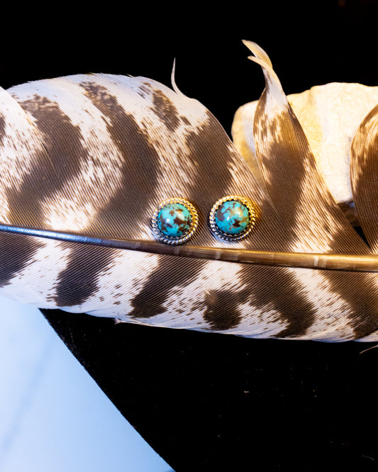 Turquoise Post Earrings - Smokin' Blues Turquoise